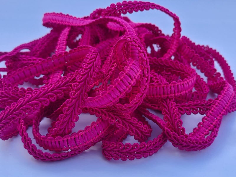 MONIDOOR 3/8 Inch Gimp Braid Trim 50 Yards for Upholstery Costume DIY Crafts (1303 Rose Red) - Image 2